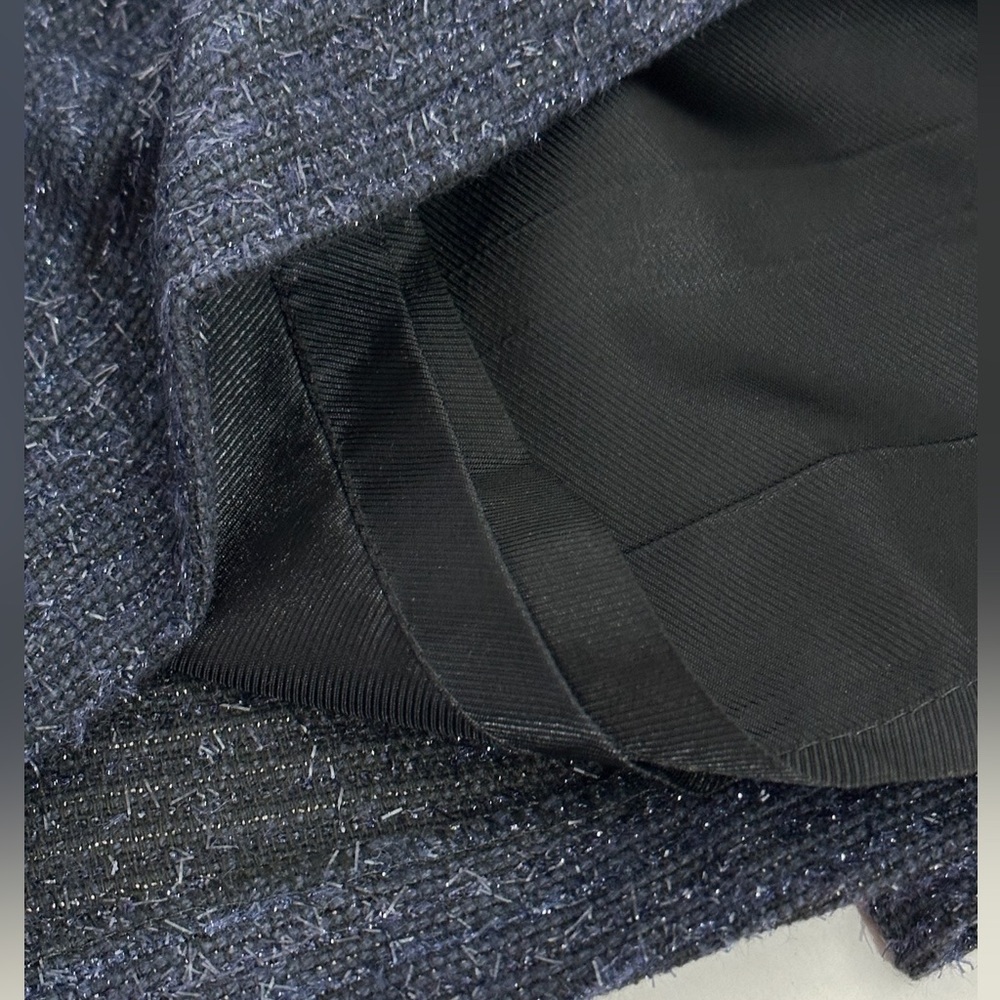 Zara Basic Navy Metallic Textured Mini Skirt Size… - image 3